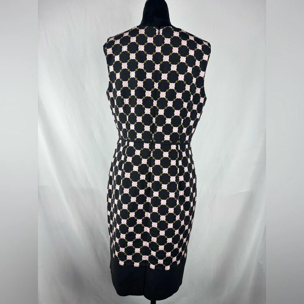 Ann Taylor Black Geometric Print Sleeveless Sheath Dress - Picture 4 of 6